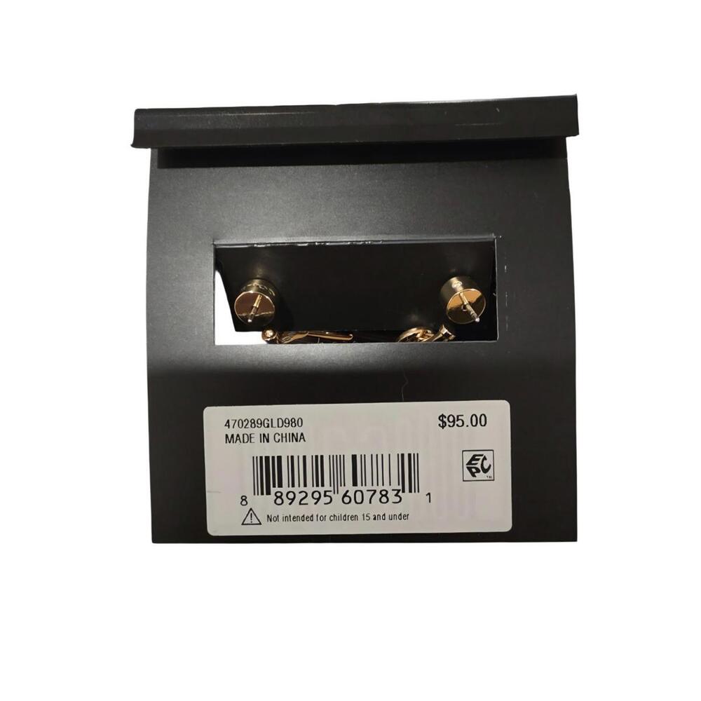 Coach Authentic Lock And Key Huggie Earrings Gold Tone NWT - Picture 3 of 3
